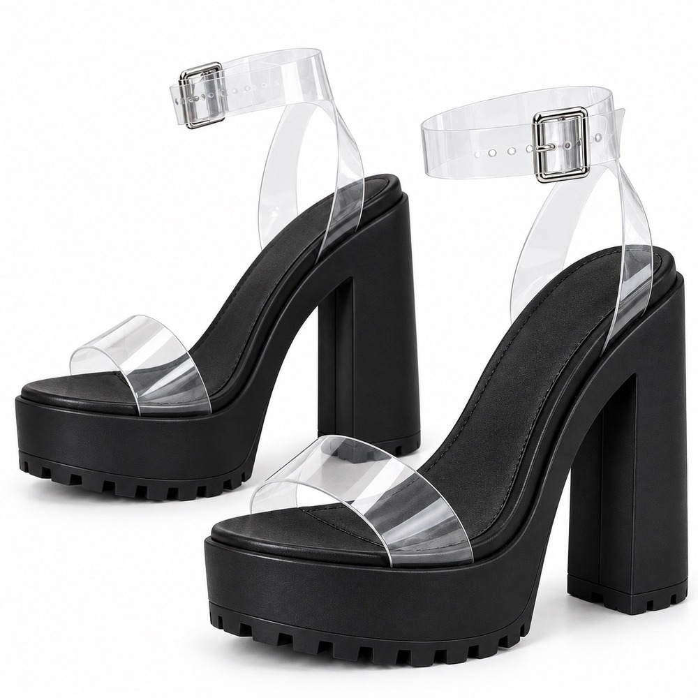 Fashion Nova Making Bold Moves MELANTHA200 Women's Size 6 Black Platform Sandals
